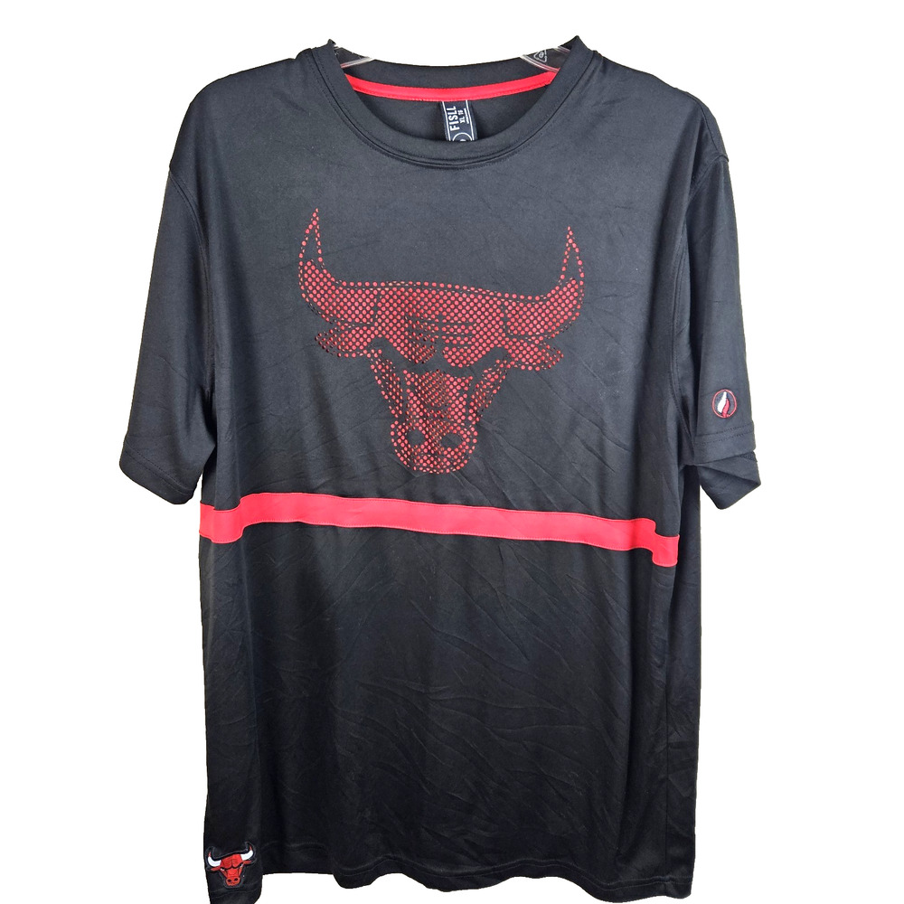 FISLL Chicago Bulls Tee Shirt Mens XL Perforated NBA Basketball Logo